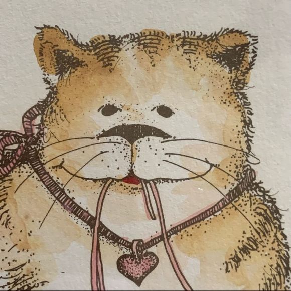 🐈 VINTAGE Adorable 80s kitty cat picture frame wall art 🐈 - Picture 4 of 11